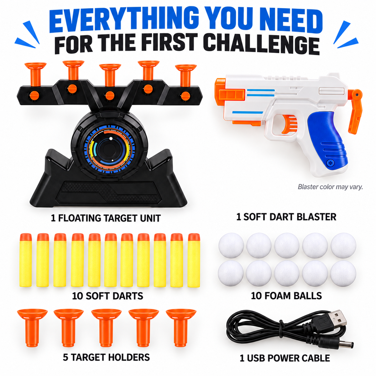 Floating Target Challenge Game – USB Powered Foam Dart Shooting Set