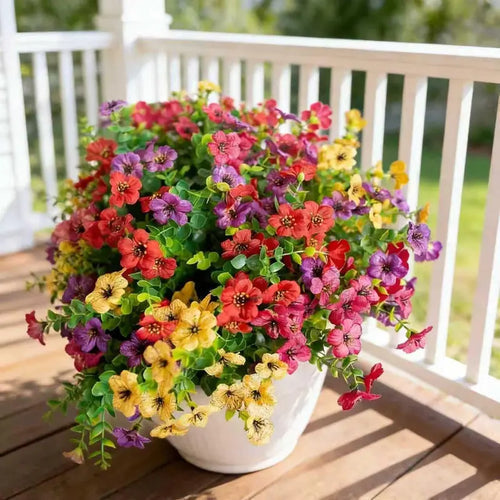 9-Color Artificial Flower (6/12pcs/set), UV Resistant Colorful Fake Flower