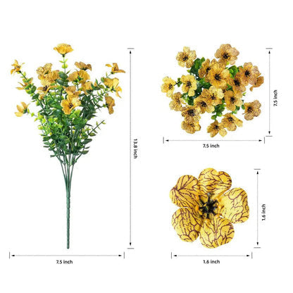 9-Color Artificial Flower (6/12pcs/set), UV Resistant Colorful Fake Flower