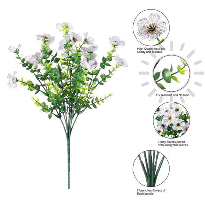 9-Color Artificial Flower (6/12pcs/set), UV Resistant Colorful Fake Flower