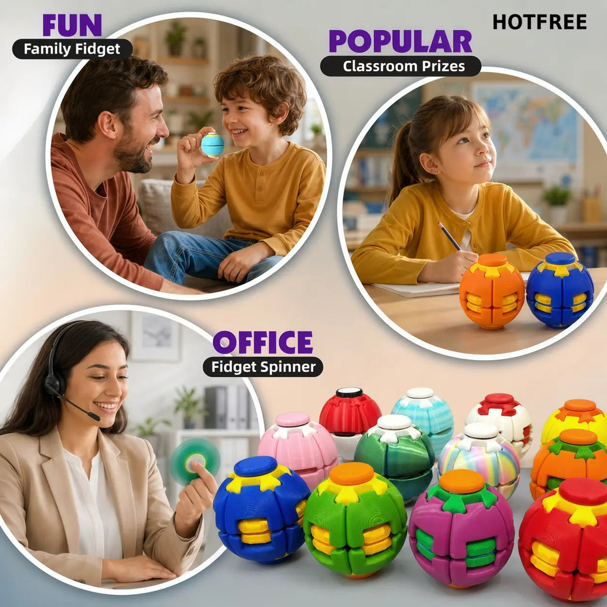 Press & Spin Fidget Ball