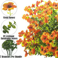 9-Color Artificial Flower (6/12pcs/set), UV Resistant Colorful Fake Flower