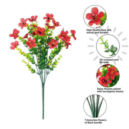 9-Color Artificial Flower (6/12pcs/set), UV Resistant Colorful Fake Flower