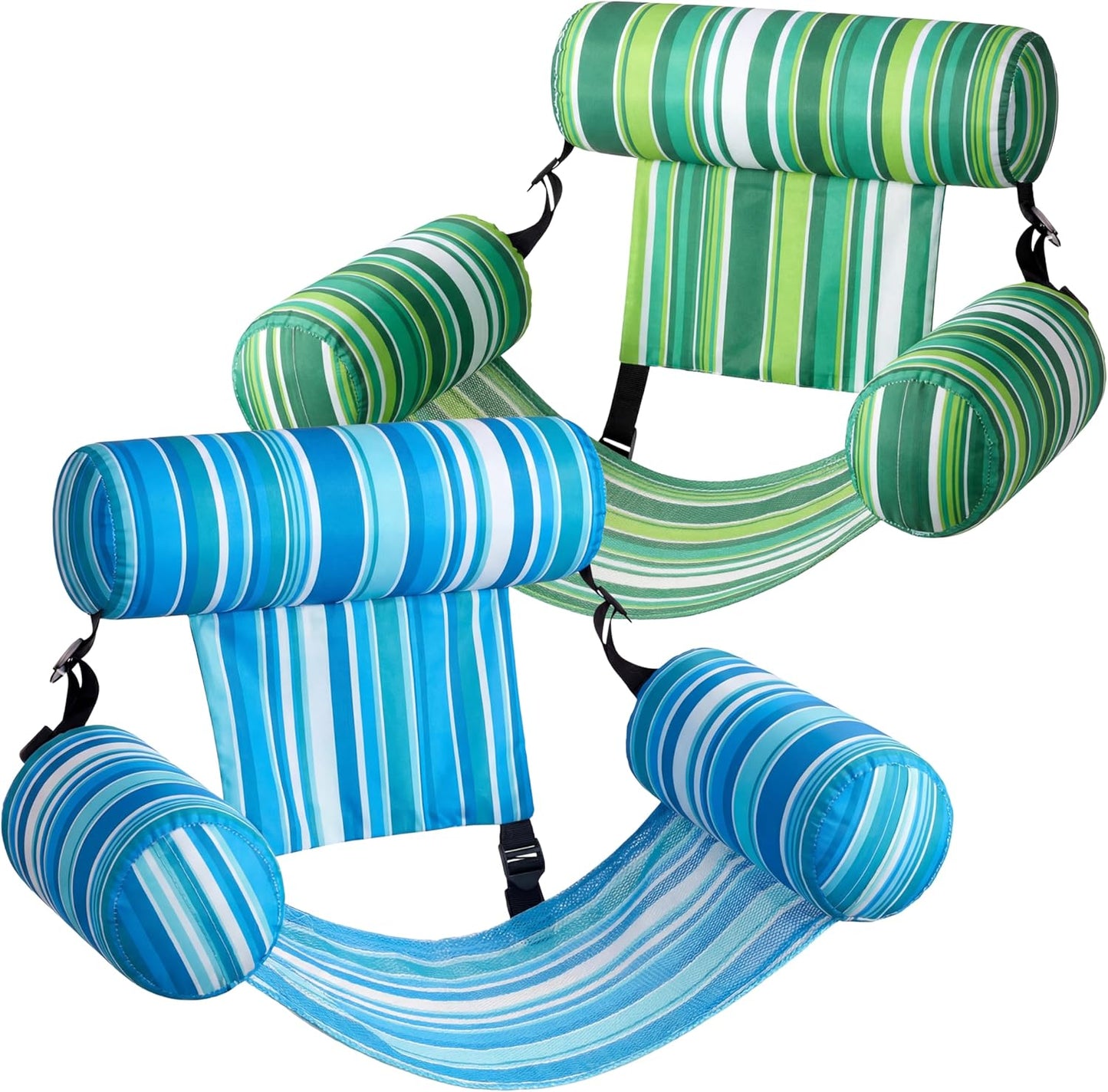 2-Pack 40%OFF, Inflatable Pool Chairs - Premium Fabric & Cool Mesh 🌊☀️