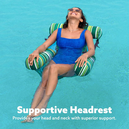 2-Pack 40%OFF, Inflatable Pool Chairs - Premium Fabric & Cool Mesh 🌊☀️