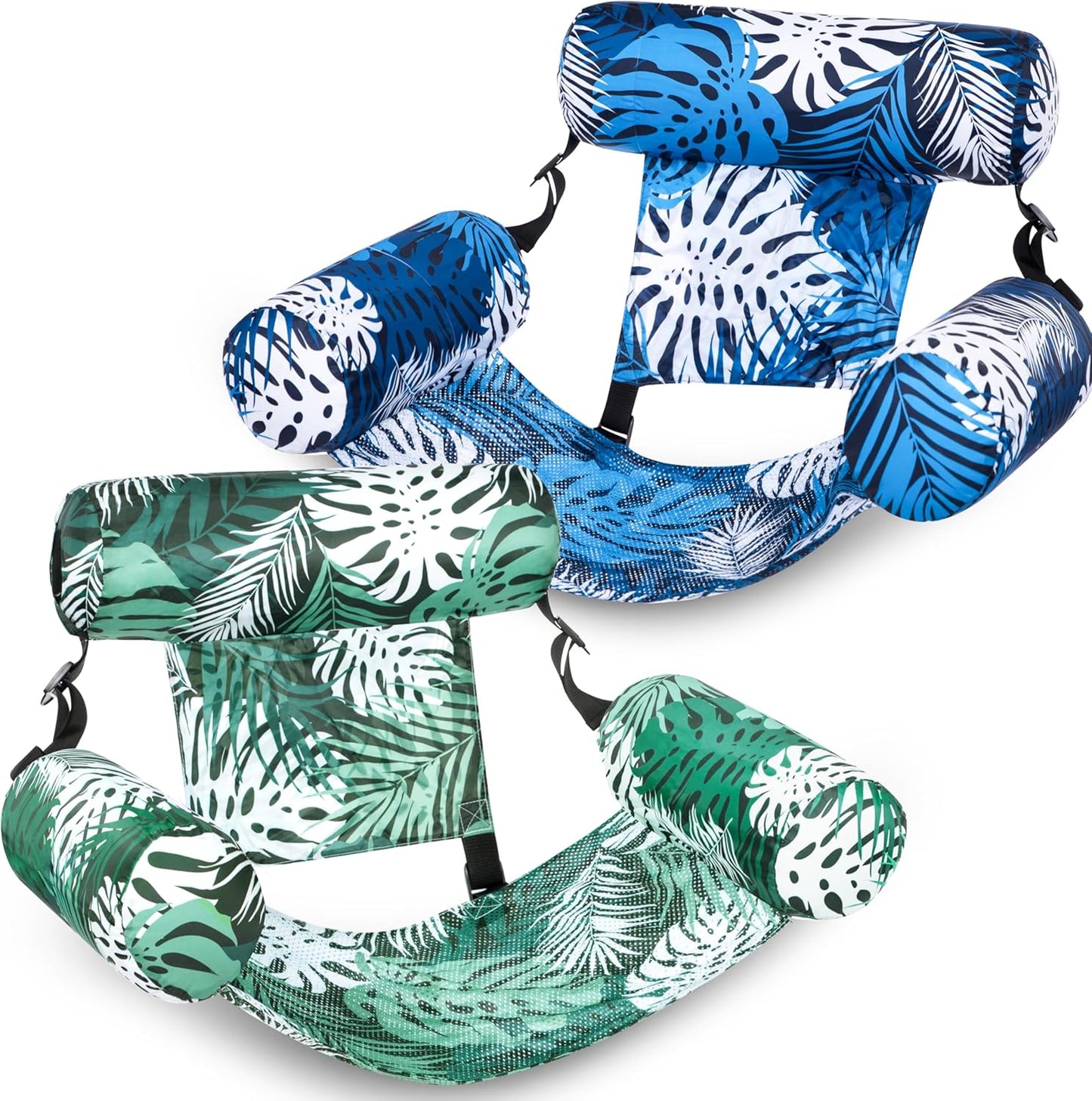 2-Pack 40%OFF, Inflatable Pool Chairs - Premium Fabric & Cool Mesh 🌊☀️