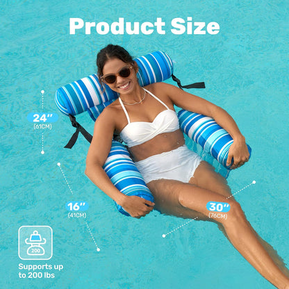 2-Pack 40%OFF, Inflatable Pool Chairs - Premium Fabric & Cool Mesh 🌊☀️