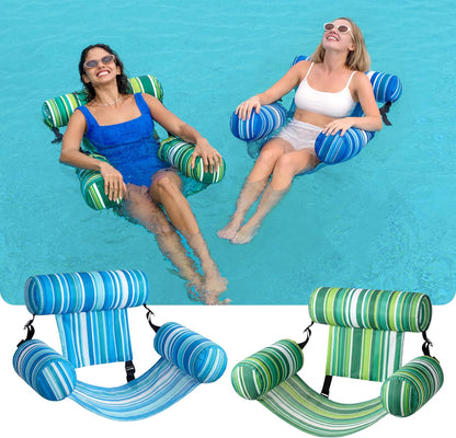 2-Pack 40%OFF, Inflatable Pool Chairs - Premium Fabric & Cool Mesh 🌊☀️