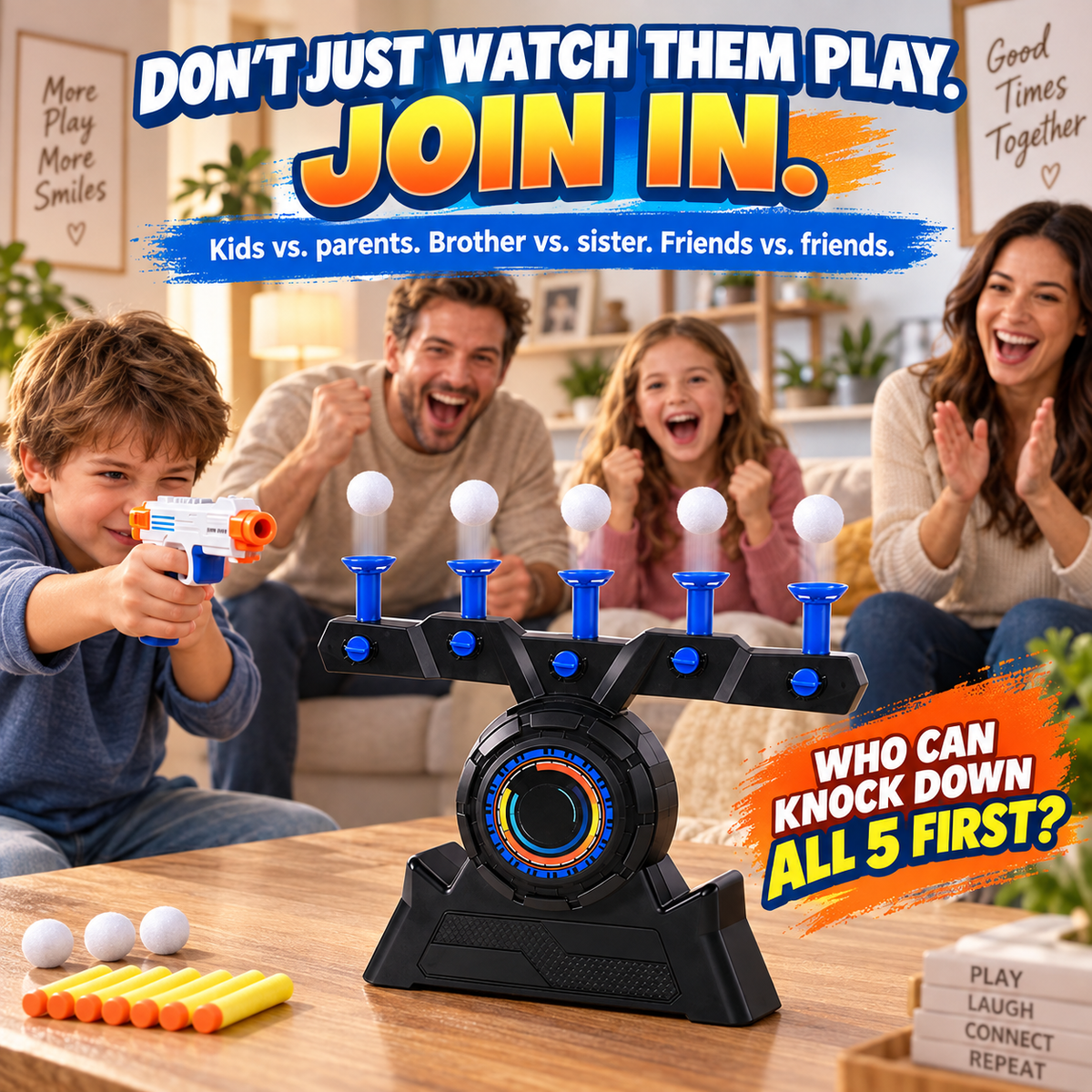 Floating Target Challenge Game – USB Powered Foam Dart Shooting Set